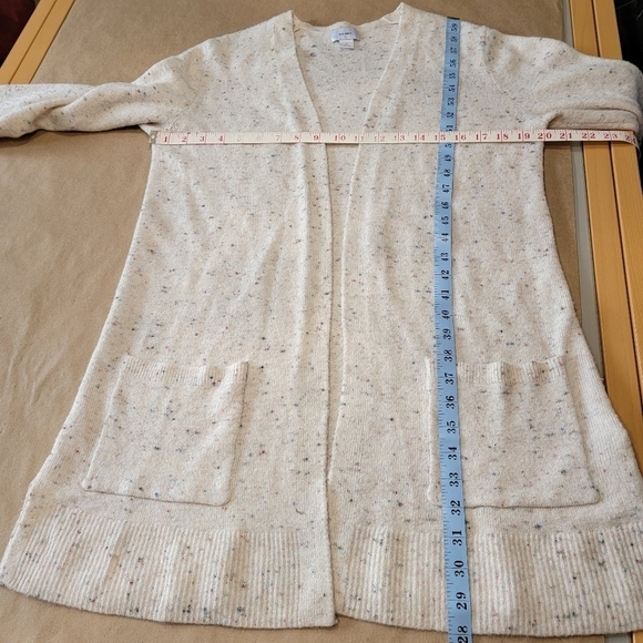 Old Navy Size M Cream with Multi Color Speckles Open Cardigan, Exc. Used Cond. - Picture 5 of 9